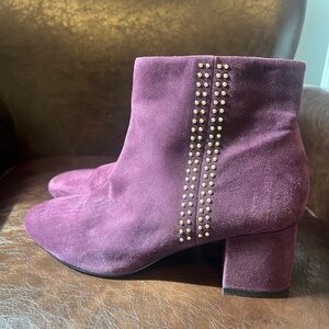 White House Black Market Purple Suede Ankle Boots